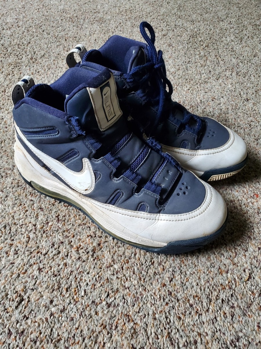Mens Nike Air Max Elite Basketball High Top Shoes Blue White  display picture 2