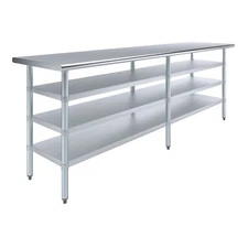 24 in. x 96 in. Stainless Steel Table With Three Undershelves