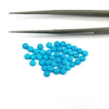 20 Pcs Natural Arizona Turquoise 3mm Round Shape Cabochon Cut Loose Gemstone