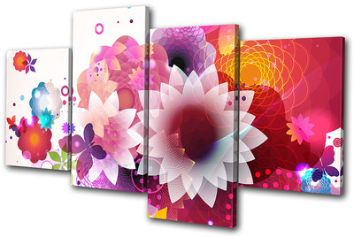 Abstract Floral Swirls Vector MULTI CANVAS WALL ART Picture Print VA