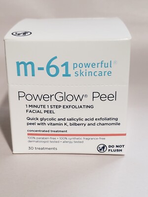 M-61 Power Glow Peel 1 Minute 1 Step Exfoliating Facial Peel 30 Treatments BNIB