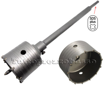 Fresa A Tazza 45 Mm Carotatrice Muro Attacco Sds Plus X Asta Prolunga Da Trapano - Foto 9