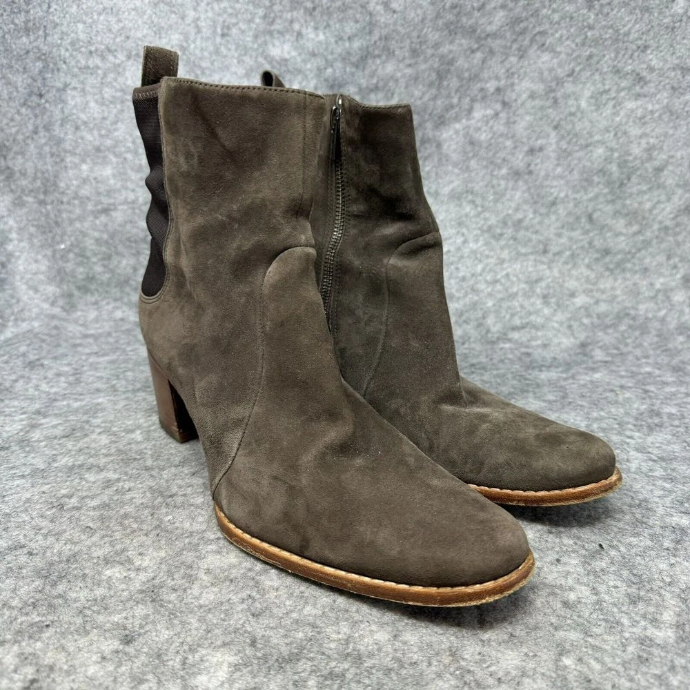 Stivaletti Timberland donna misura 7 5 marroni pelle scamosciata tacco a blocco elasticizzati