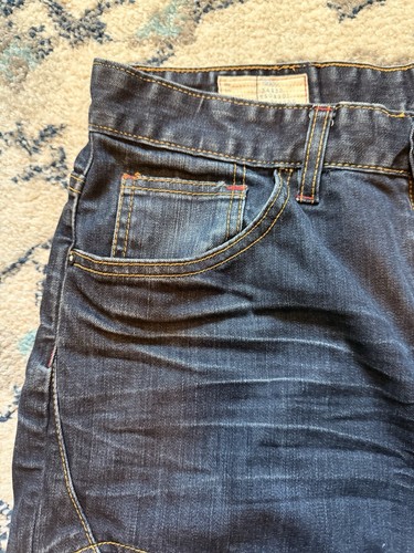 Smoke Rise Heavy Denim Moto Mens Jeans Tag Size 34/32 Distressed Zippers - Picture 6 of 15
