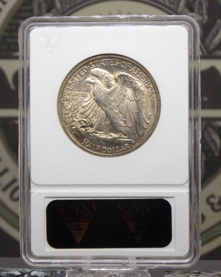 1916 "P" Walking Liberty Half Dollar 50c ANACS MS61 #500 Unc *SOAPBOX* ECC&C Inc - Image 4 of 4