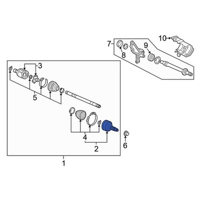 For Honda Pilot 2009-2014 Honda 44014SZAA02 Front Outer CV Joint