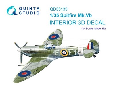 1:35 3D Decal Spitfire Mk. VB Innenraumfarbe Aufkleber - Quinta QD35133 (Rand)