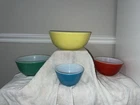 Vintage 1940's Pyrex Primary Colors Mixing Bowl Set Nesting Bowls