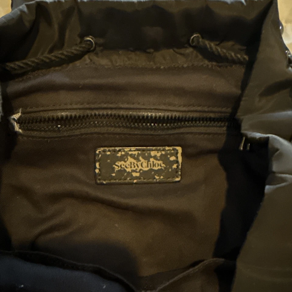 See By Chloe Joy Rider Black Nylon Star Charm Backpack Bag - Image 4 of 4