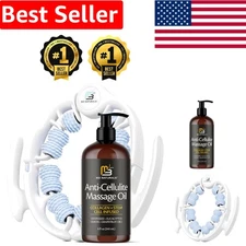 Spa-Quality Lymphatic Drainage Massager with Anti-Cellulite Essential Oil - 8 oz