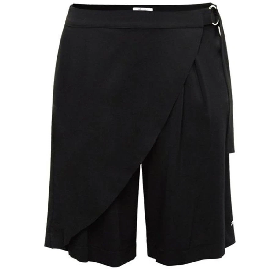 Sheego Damenhose Hosenrock, große Größe 46-52, Short Bermuda Wickeloptik schwarz - Bild 3 von 4
