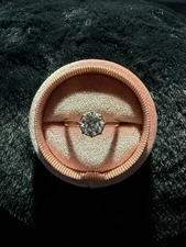 1.2CT OEC Moissanite Engagement Ring, 10K Rose Gold