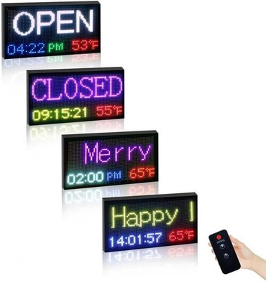 Waterproof LED Open Closed Sign 16.5x9 Outdoor Business Store Window Retailer