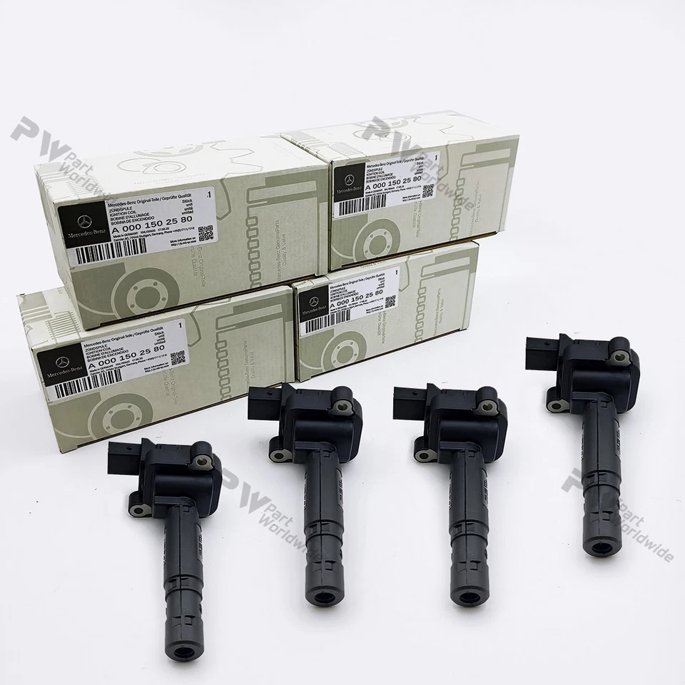 4PCS Ignition Coil Kit for Mercedes-Benz E200 C200 C250 SLK250 M271 A0001502580 - Imagem 3 de 4