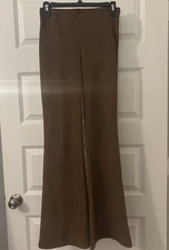 Rewash High Rise Pull On Faux Suede Bootcut Flare Pants SZ SM Camel Brown Casual