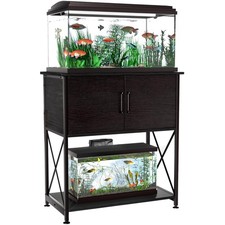 Elegant 20-29 Gallon Aquarium Stand with Cabinet Storage  Sturdy Metal Frame