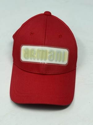 Giorgio Armani black cap hat open red