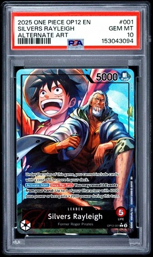 One Piece Silvers Rayleigh Alternate Art OP12-001 PSA 10 Gem Mint