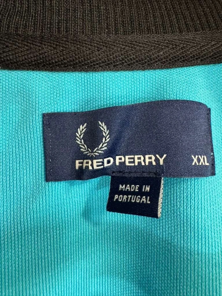 Chaqueta deportiva retro Fred Perry Hecha en Portugal XXL azul negro amarillo cremallera Foto 3 de 4