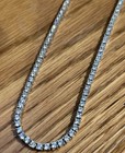 New TENNIS NECKLACE 18” Sterling Silver 21.6gr CZ Beautiful Sparkle W Box AG 925 — photo 6
