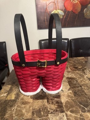Santas Pants Wooden Woven Gift Basket