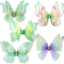 5 Pcs Green Butterfly Hair Clips, Pretty Rhinestone Butterfly Clips for Hair, Gr