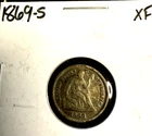 1869 S Seated Liberty Half Dime Very Fine VF Almost Extremely Fine XF Semi Key