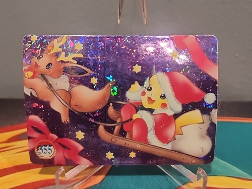 Pokemon Card Santa Pikachu & Rudolph Eevee #355 Vending Machine Holo | eBay