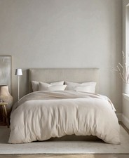 Quince European Linen Duvet Cover Set King Cal King Sand New Hard To Find 214
