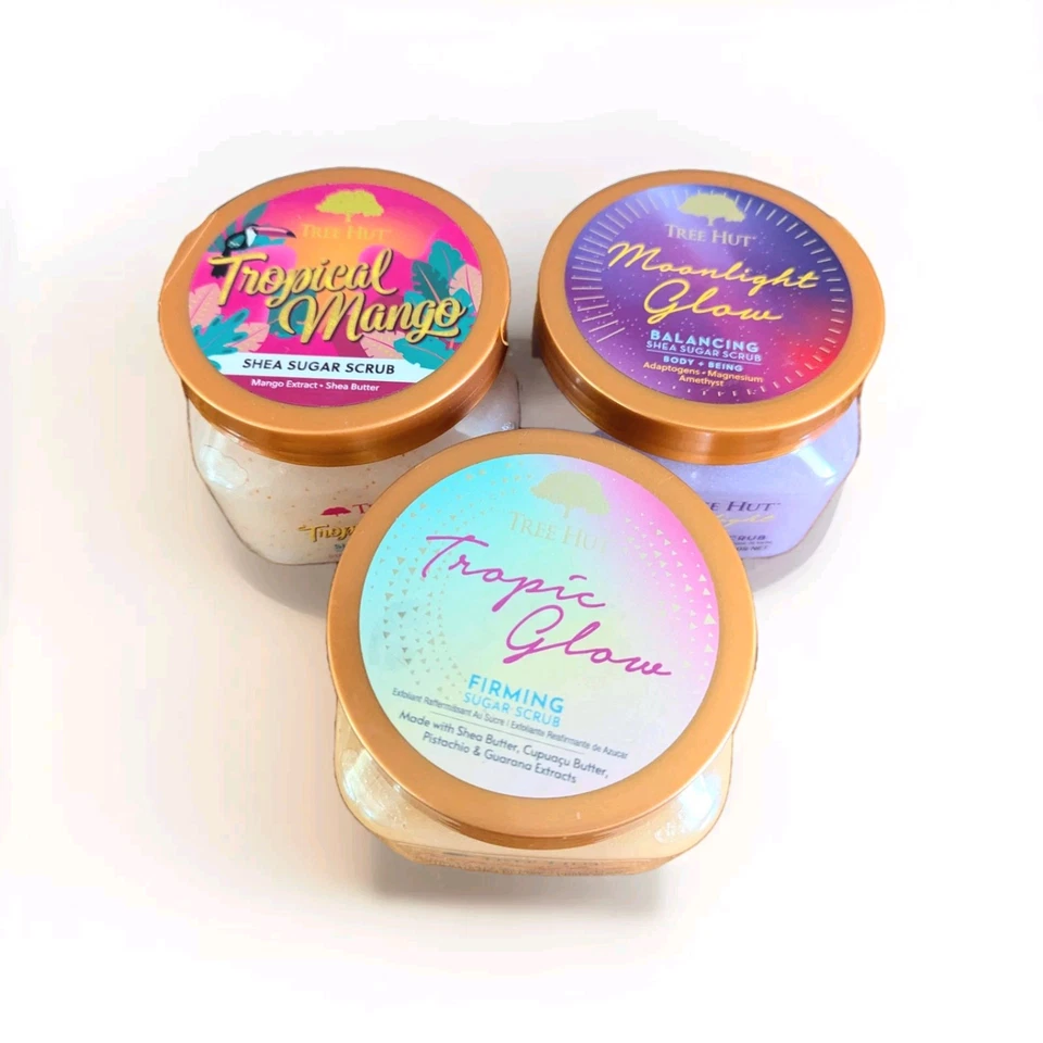 Lot Of 3 Tree Hut Mango Tropical Moonlight Glow Shea Sugar Body Scrub 18 Oz NEW - Image 3 of 4