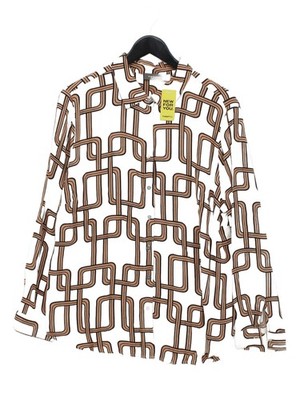 Neuwertiges Samt Damen Shirt UK 8 weiß 100% Viskose Basic