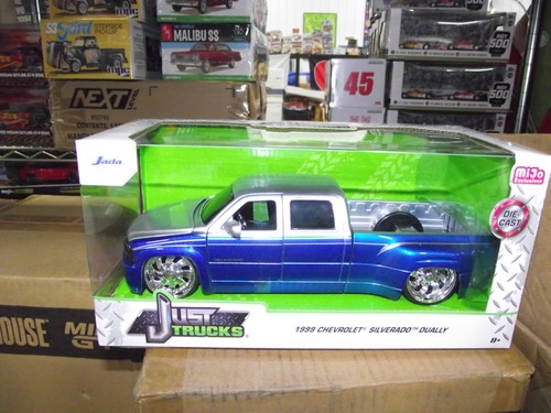 Jada 1/24 1999 Chevrolet Silverado Dually blau & silber Neu in OVP