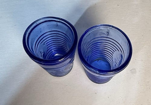 Vintage Blue Glass With Eagle,Stars And Shield Shot Glass Made in Tawain - Picture 5 of 6