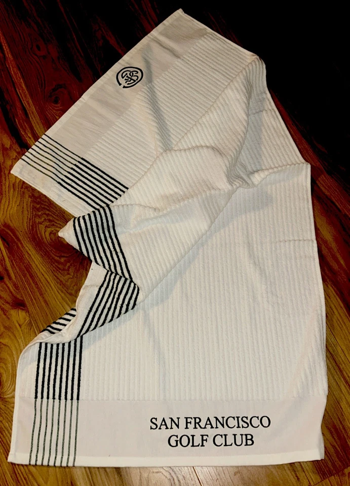 San Francisco Golf Club 1895 Members Only “Caddie Golf Towel - WhiteGreen - New - Image 3 of 3