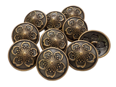5PC Red Copper Metal Buttons Shank Buttons Sew On Buttons 25mm 1 Inch
