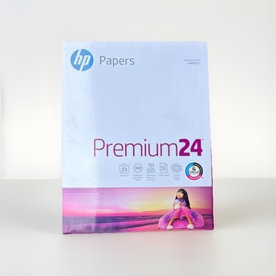 HP Premium24 Printer Paper, Letter 8.5x11, 90 gsm Smooth White 500 Sheets 112400
