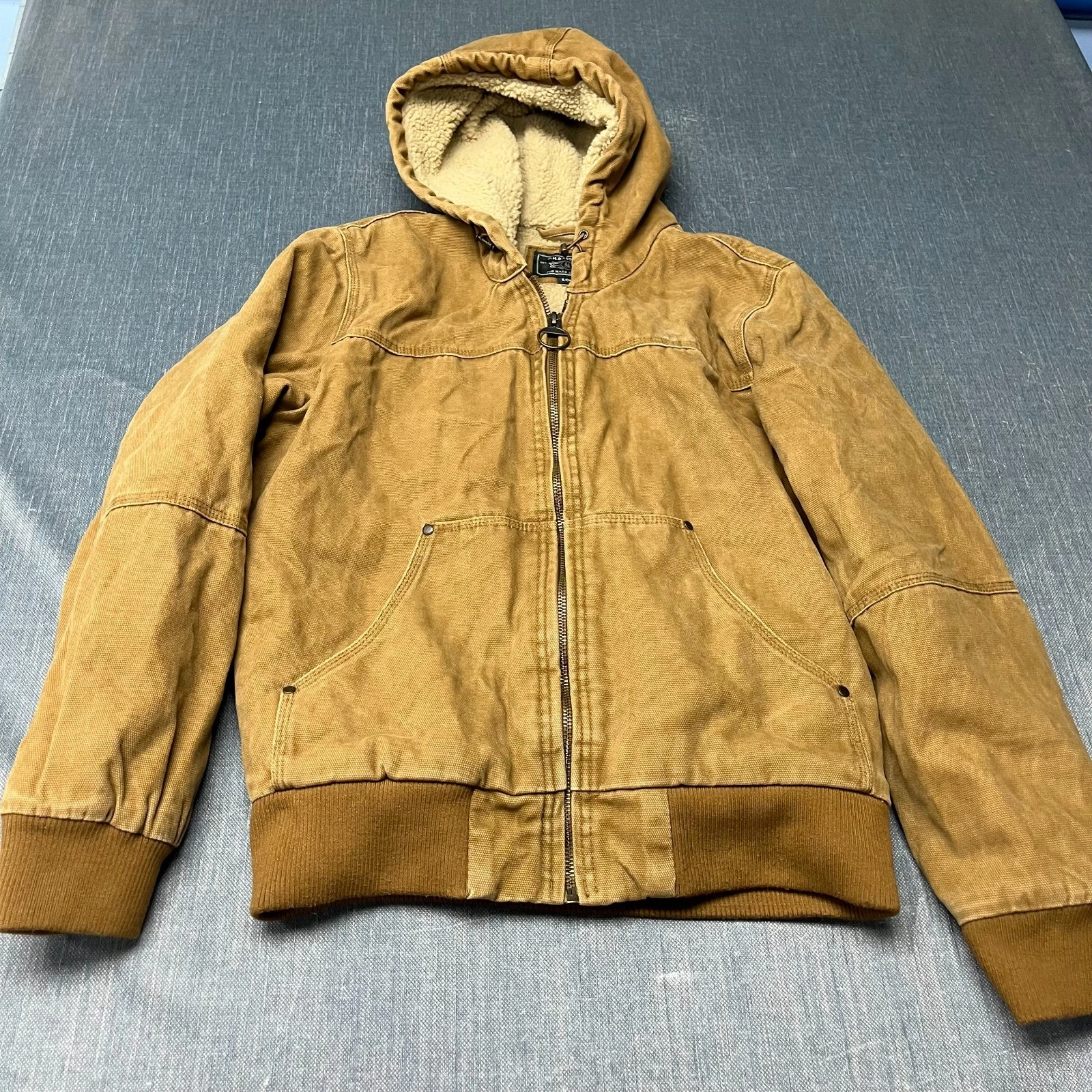 G.H. Bass & Co. Men's Jacket Size S Brown Duck Canvas Sherpa Lined Workwear image 1