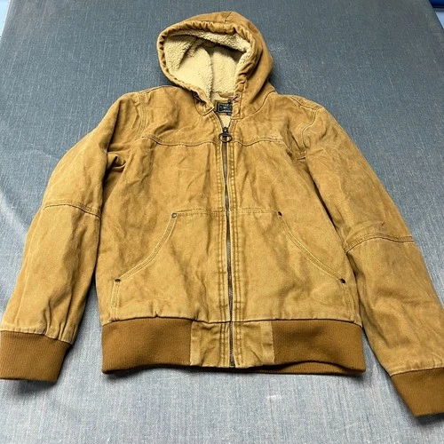 G.H. Bass & Co. Men's Jacket Size S Brown Duck Canvas Sherpa Lined Workwear - product listing photo