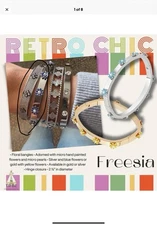 Park Lane FREESIA Purple Daisy SILVER  Hinged Bangle Bracelet NIB, Retail $126