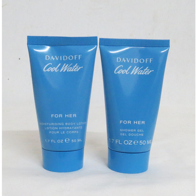 Davidoff Cool Water For Her Moisturising Body Lotion 50ml + Duschgel 50ml Set