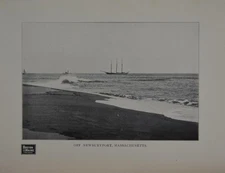 Antique Newburyport Massachusetts Beach Art Print 1902 Boston & Maine Rail Road