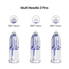 10Pcs Crystal Nanosoft Microneedle Anti Aging Eyes Neck Lines 3Pin Three Needles
