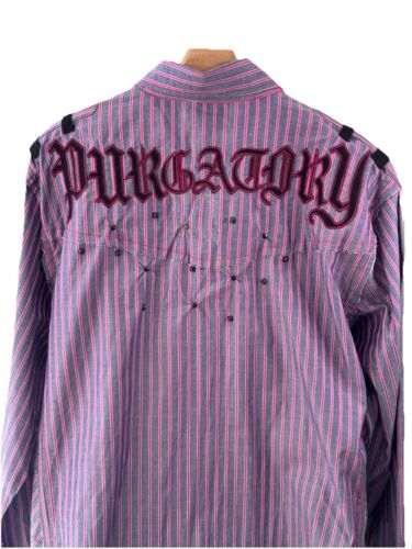 Blac Label Premium Men’s Shirt XL Studded Shoulder Embroidered “Purgatory” NWT