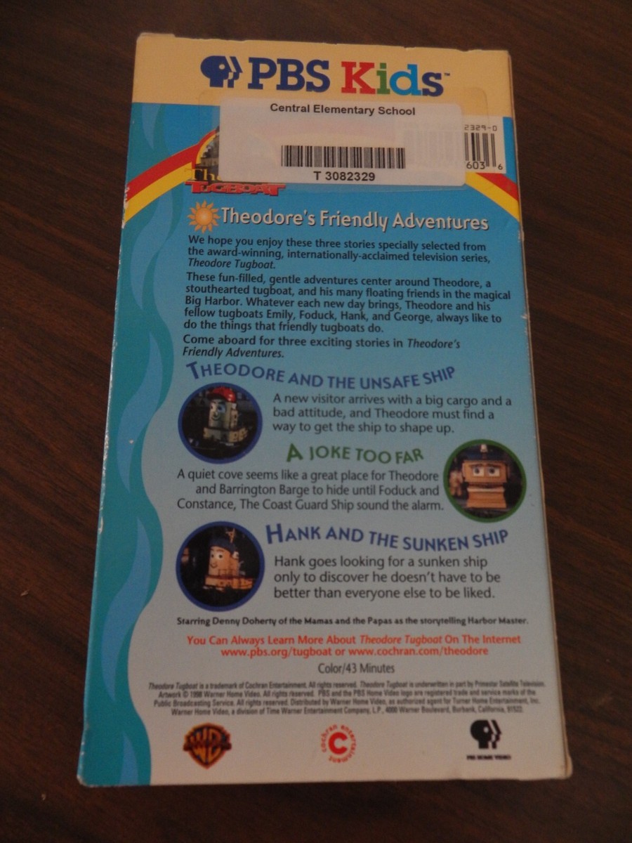 PBS KIDS VHS THEODORE TUGBOAT FRIENDLY ADVENTURES CHILDRENS