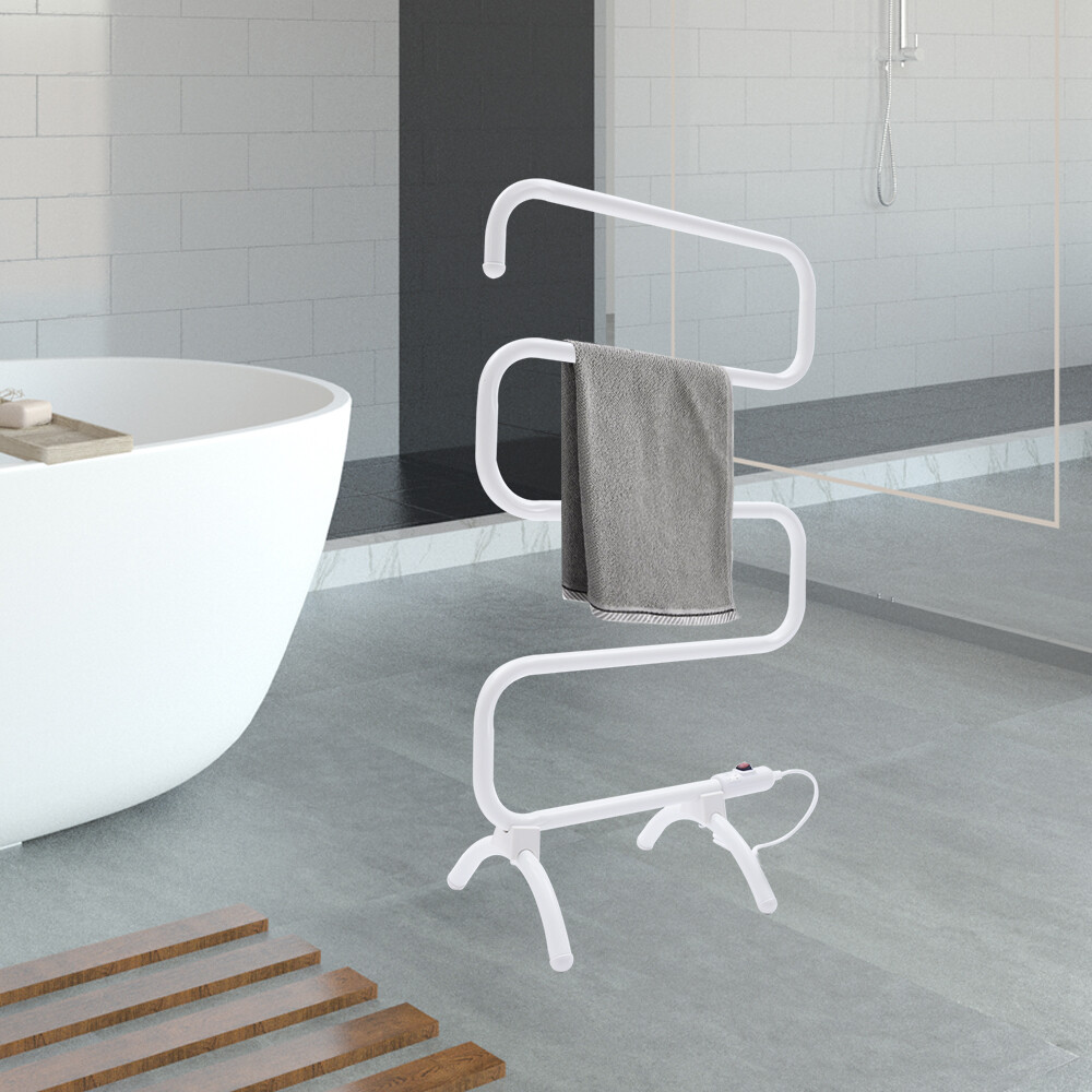 5-Bar Towel Drying Rack Electric Towel Rack Portable Heated Towel Rack  White | eBay