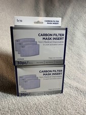 ICU Carbon Filter Mask Insert 5 Layer activated Carbon - 30ct  2 boxes New