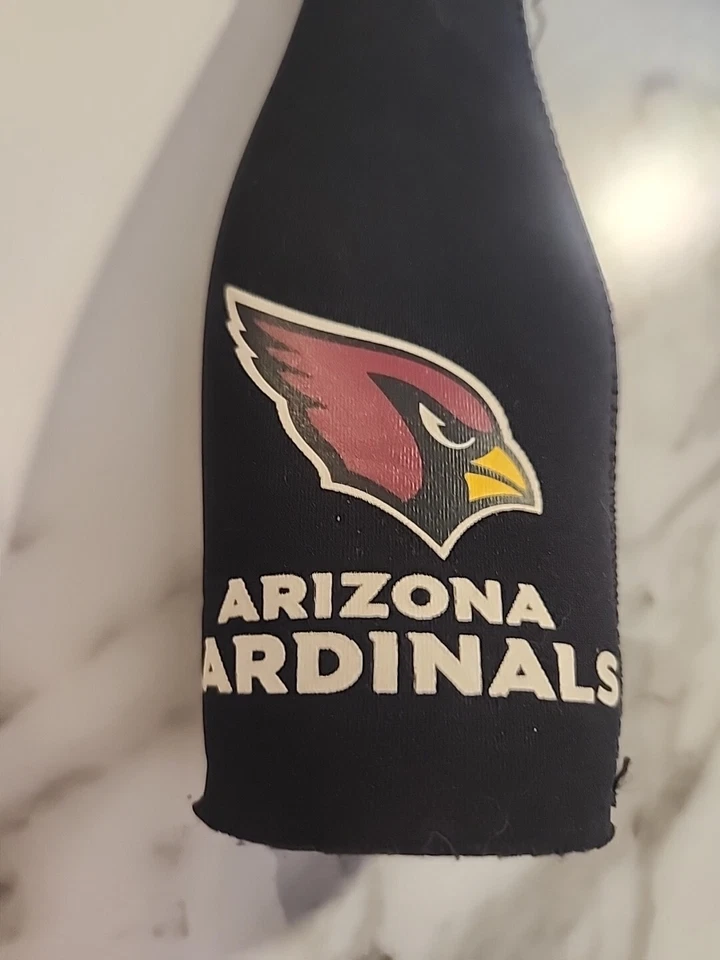 Arizona Cardinals Zipper Bottle Neoprene Beverage Holder Cooler Football - Image 2 of 4