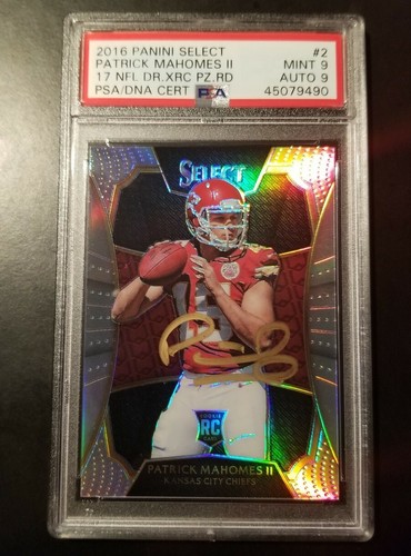 Patrick Mahomes 2016 Panini Select Redemption Prizm RC PSA MINT 9 AUTO 9 1/1 MVP