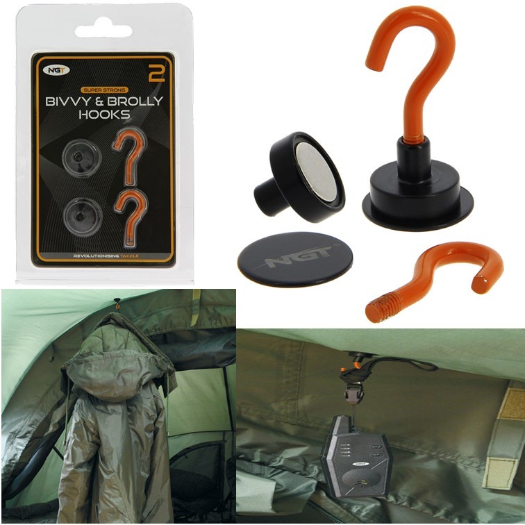 NGT Magnetic Bivvy Hooks Carp Fishing Tackle Tent Hooks with backing plates - Image 7