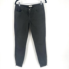 NWT Aerie Women's Regular Fit Ankle Zip Cotton Blend Straight pants Black Size 4